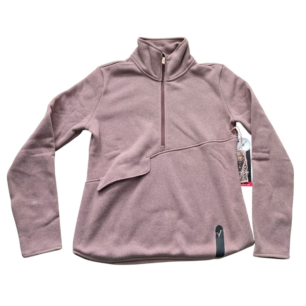 INDYEVA Womens Pullover Quarter Zip Top Sepia Rose Activewear Sz L